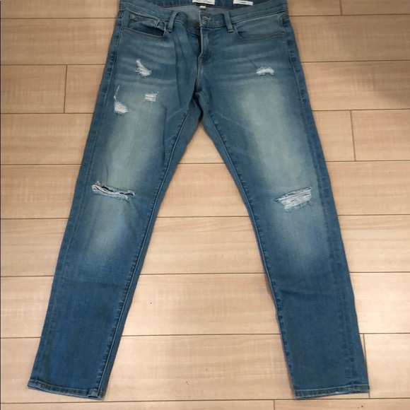 Frame Denim Le Garçon Light Wash Distressed Jeans - Picture 3 of 5
